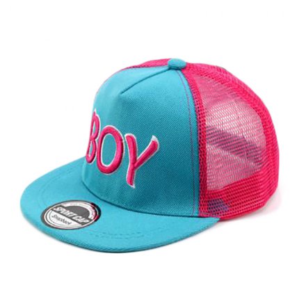 字母繡平沿網(wǎng)帽定制