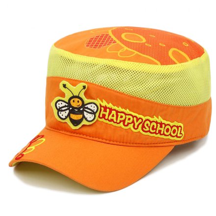 小蜜蜂刺繡卡通平頂帽定制