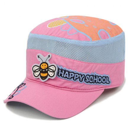 透氣兒童平頂軍帽定制