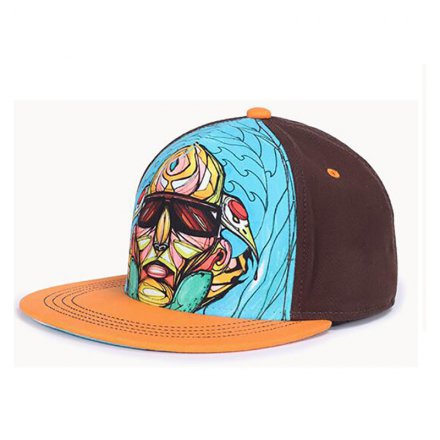 印花平沿超人帽定制