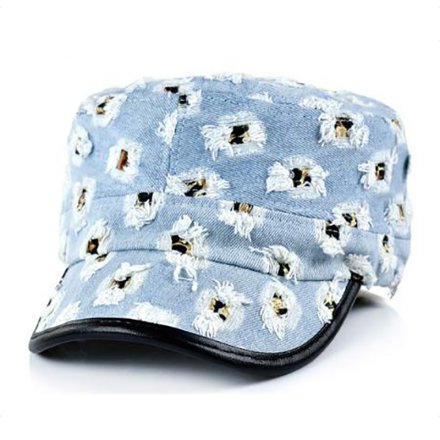 個(gè)性牛仔磨破平頂帽定制