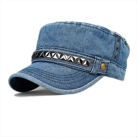 短檐平頂鉚釘洗水帽定制