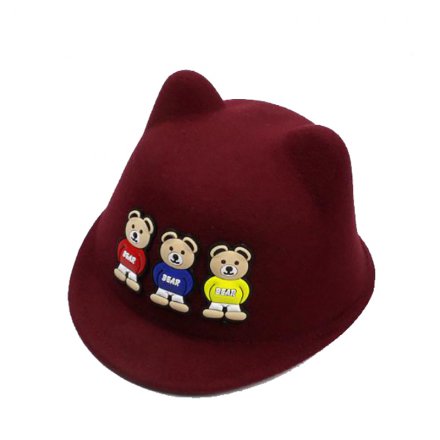 毛呢繡花寶寶馬術(shù)帽定制