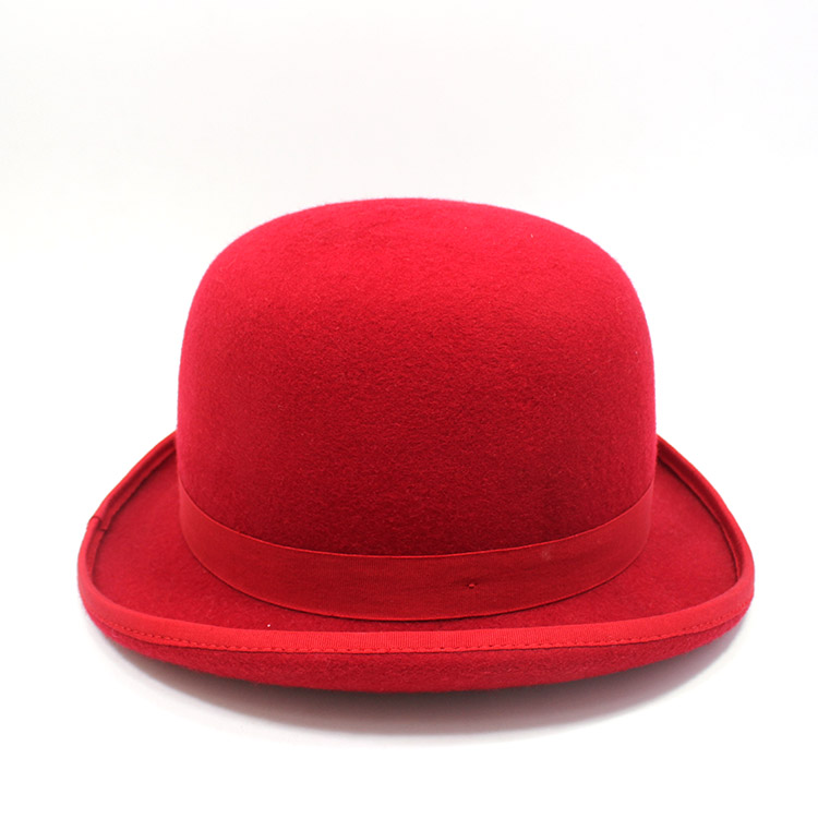 時尚寬沿毛呢帶羊毛氈帽定制