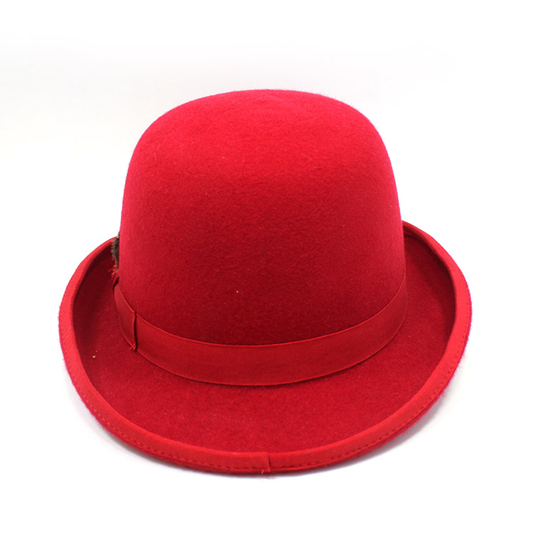 時尚寬沿毛呢帶羊毛氈帽定制